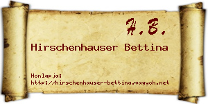 Hirschenhauser Bettina névjegykártya